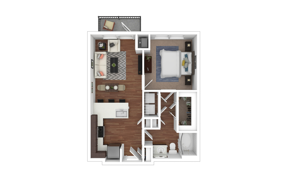 3D Furnished Floorplan - A1