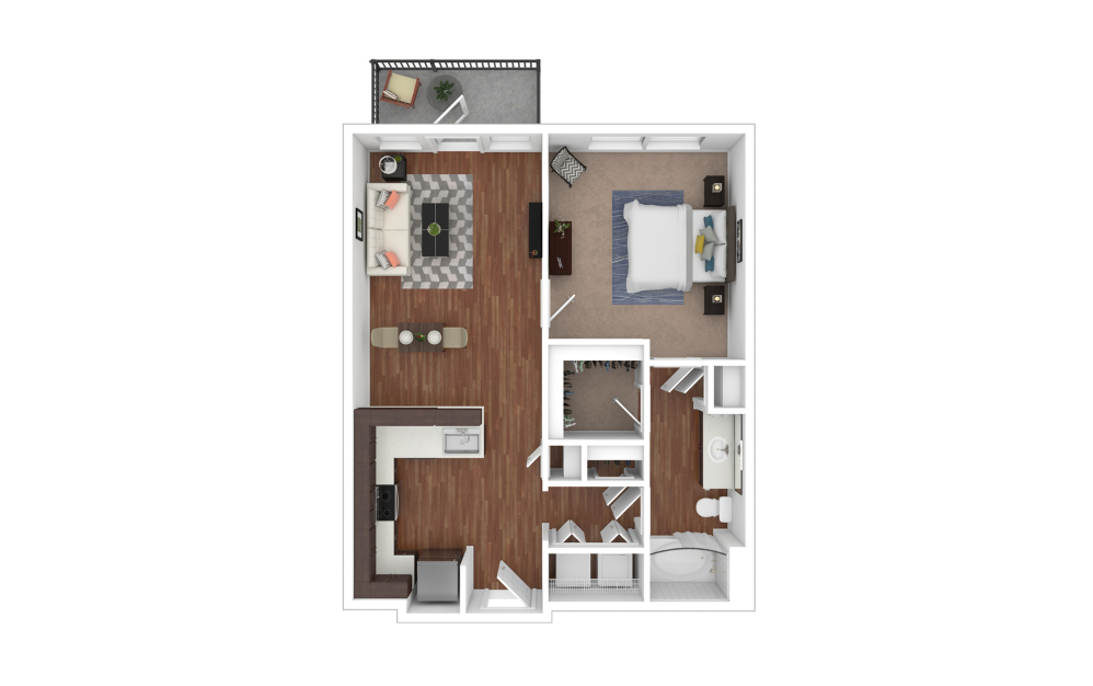 3D Furnished Floorplan - A2