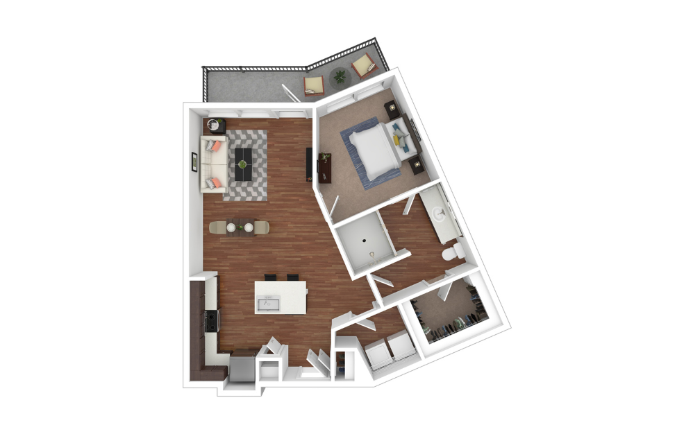 3D Furnished Floorplan - A3