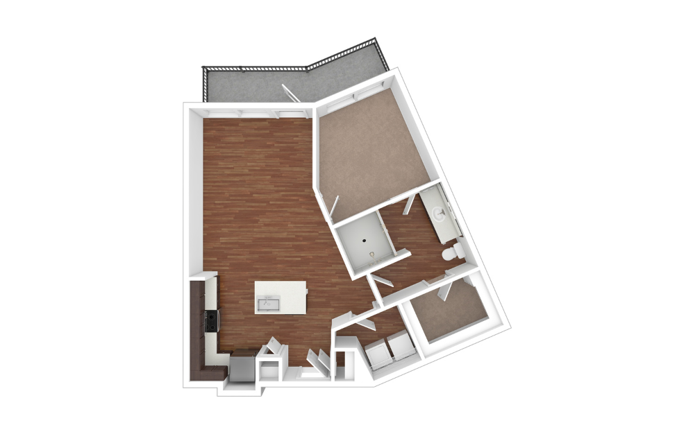 3D Unfurnished Floorplan -  A3