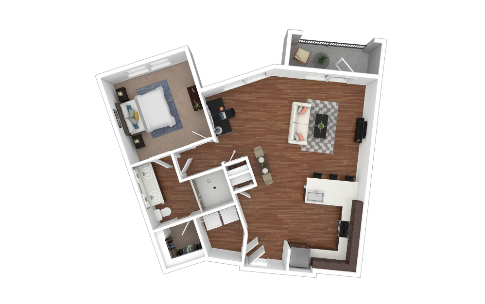 3D Furnished Floorplan - A6