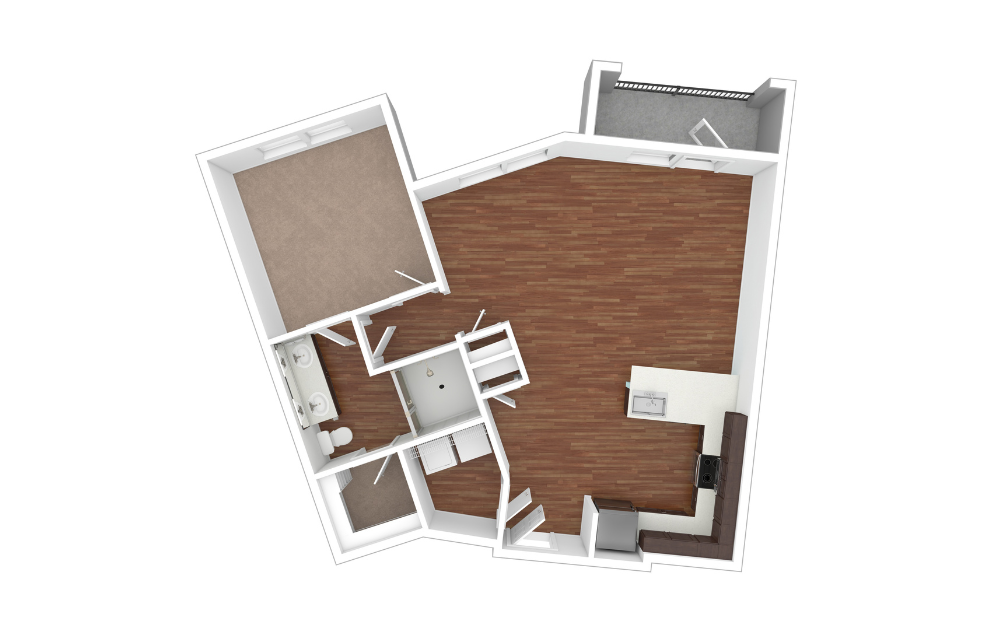 3D Unfurnished Floorplan - A6