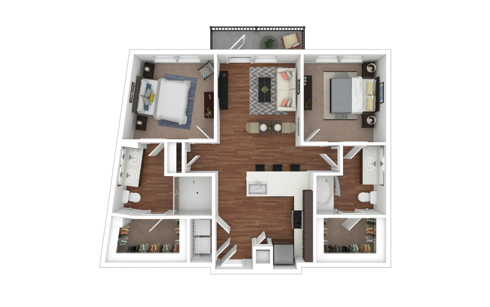 3D Furnished Floorplan - B1