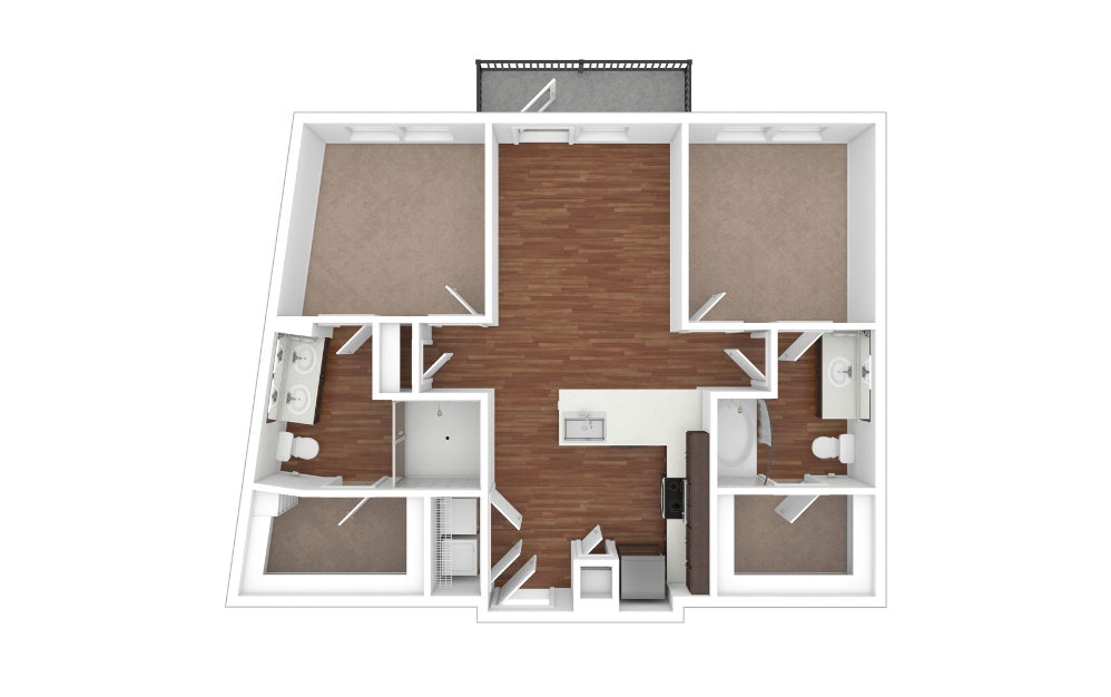 3D Unfurnished Floorplan -  B1