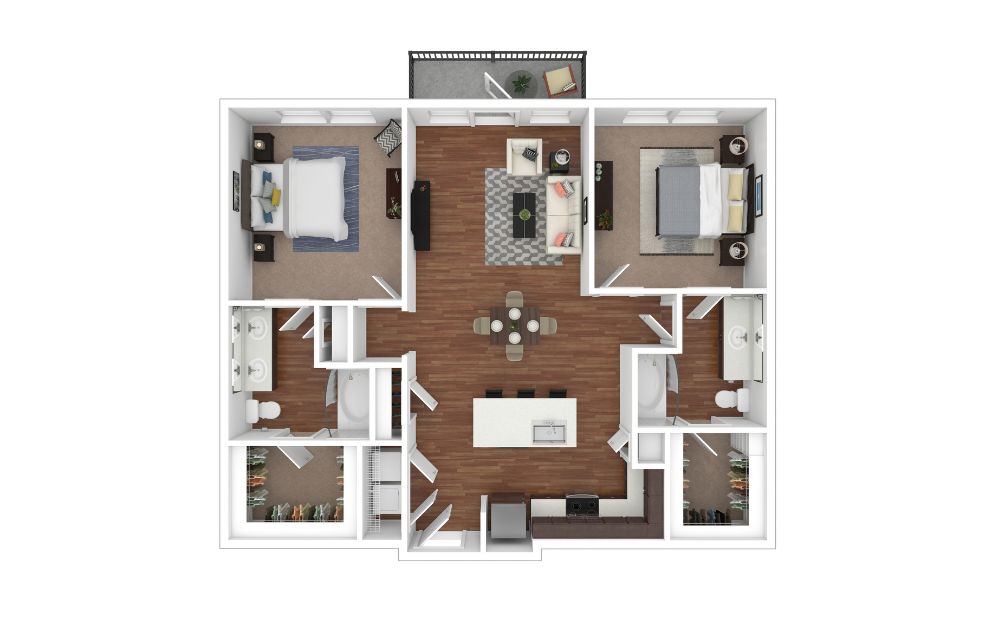 3D Furnished Floorplan - B3