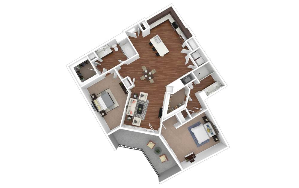 3D Furnished Floorplan - B5