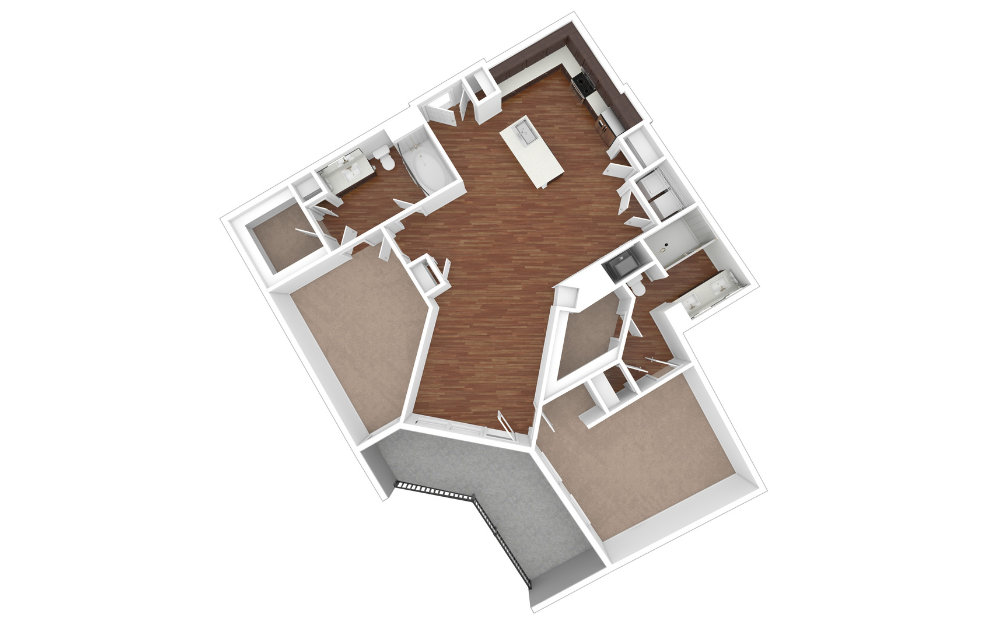 3D Unfurnished Floorplan -  B5