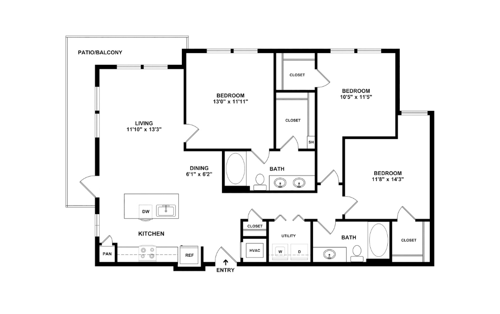 2D Flat Floorplan - C1