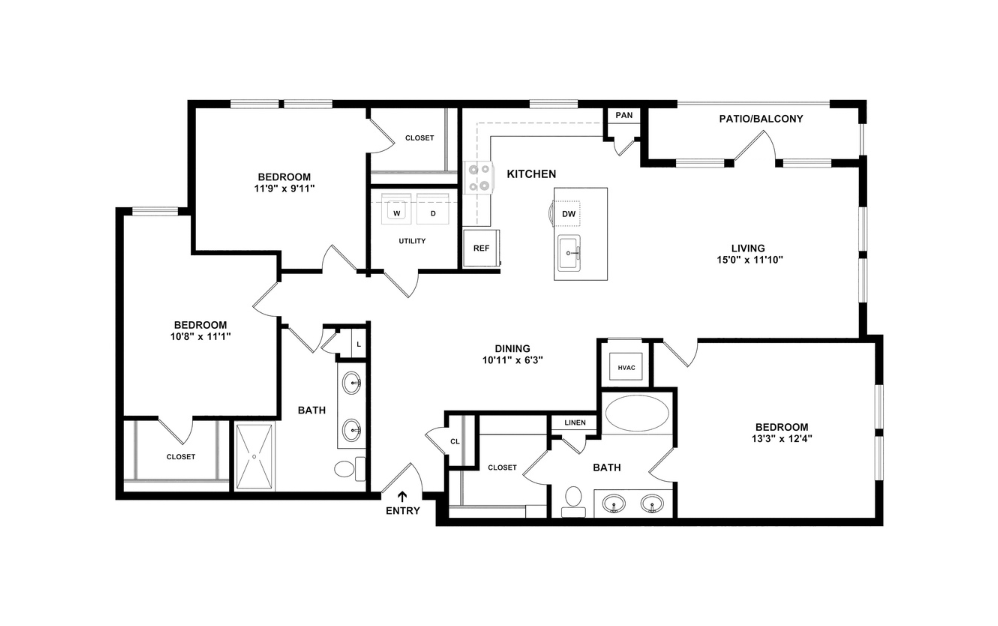 2D Flat Floorplan - C3